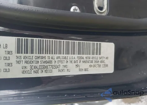 2019 Jeep Compass Trailhawk 4X4 z USA, uszkodzony, nr VIN 3C4NJDDBXKT765647